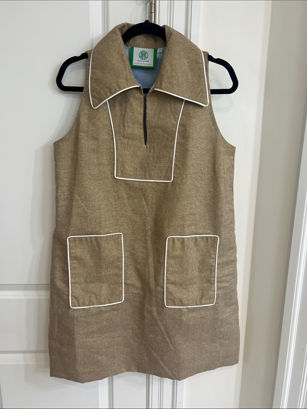 House of MBR Cassidy short dress - Gold Linen - Picture 3 of 6
